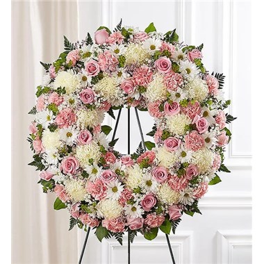 Serene Blessings&trade; Standing Wreath - Pink & White